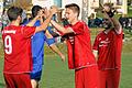 Schwanfeld bejubelt 4:1       -  (swt)   Mit einem souveränen 4:1 gegen Schnackenwerth hat der SV Schwanfeld seine Tabellenführung in der A-Klasse 1 weiter ausgebaut und bleibt auf Kreisklassen-Kurs. Da darf man schon mal feiern wie hier Mario Kossner (links) und Benedikt Pfister nach dem Treffer zum 3:0 nach gut einer halben Stunde.