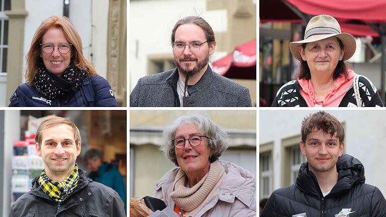 Ob sie schon Weihnachtsgeschenke haben, verraten (von links im Uhrzeigersinn) Esther Eckopf, Peter Stark, Karin Müller, Oliver Feltes, Reinhild Kohler und Frank Drescher.