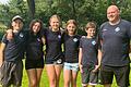 Gruppenbild vom Wettkampf in Großostheim (von links): Lars Behr, Angela Ebert-Plasencia, Ronja Brehm, Leonie Spiegel, Ludwig Beck und Trainer Michael Stumm.