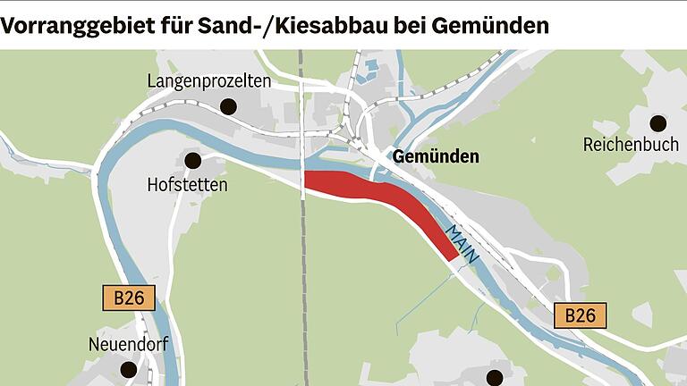 Die Gemündener könnten künftig auf Sand- und Kiesabbaugruben blicken Die Gemündener könnten künftig auf Sand- und Kiesabbaugruben blicken