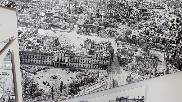 16. März 1945 in Würzburg       -  Würzburg, Residenz, neue Dauerausstellung zur Zerstörung von Würzburg am 16. März 1945 in einem Raum der Residenz