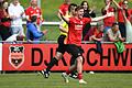 Geschafft: Kapitän Yannick Deibl von der DJK Schwebenried/Schwemmelsbach bejubelt nach dem 2:0-Sieg über die DJK Dampfach den Klassenerhalt seiner Mannschaft.