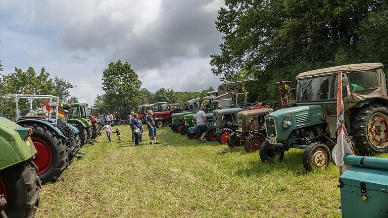 Bulldogs, Traktoren, Schlepper und ein verirrtes Goggomobil bevölkerten jeden freien Platz auf den Wiesen im Eberner Ortsteil Fierst.