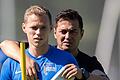 Training Hertha BSC       -  Genaue Anweisungen: Hertha-Trainer Ante Covic (rechts) mit Ondrej Duda.