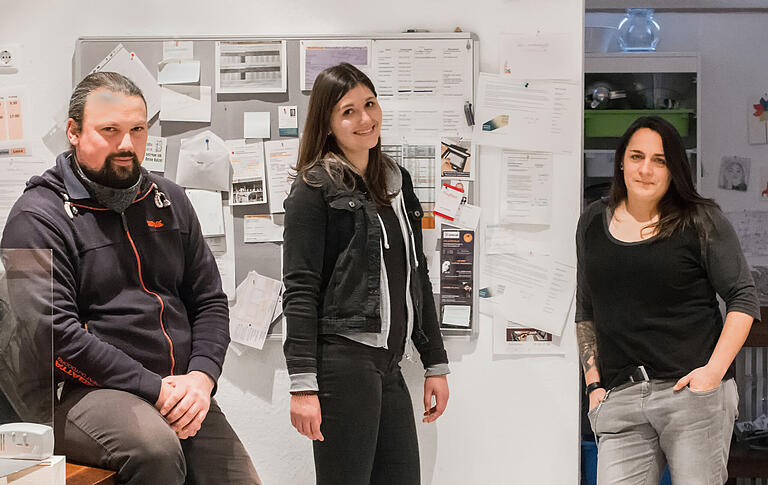 Die Streetworkerinnen und Streetworker in Schweinfurt: (von links) Alexander Krüger, Clarissa Krempel und Julia Siebenhaar.