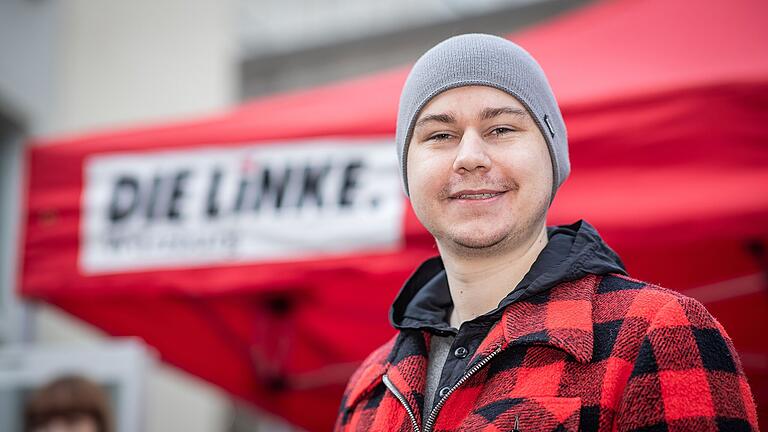 Der unterfränkische Spitzenkandidaten der Linken: Aaron Valent. Der unterfränkische Spitzenkandidaten der Linken: Aaron Valent.