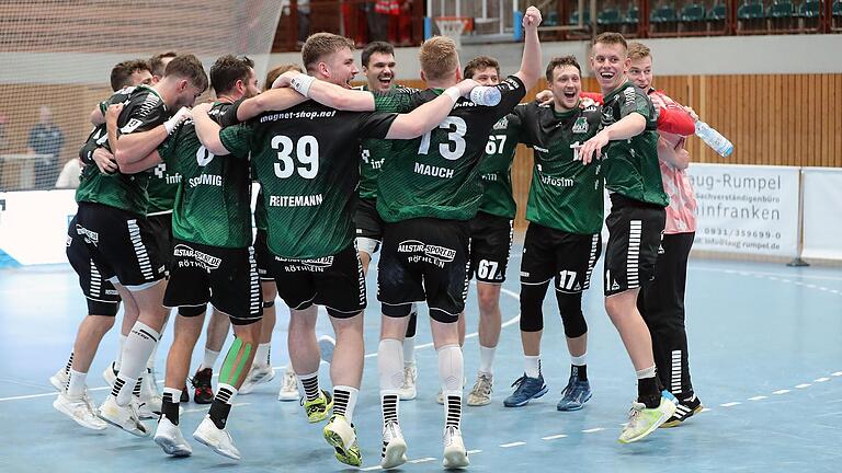 So jubeln möchten die Drittliga-Handballer der Wölfe Würzburg auch im neuen Jahr möglichst oft.