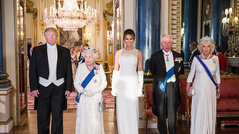 Wird König Charles zur britischen Trump(f)-Karte?       -  Von der Queen und dem royalen Prunk zeigte sich Trump beeindruckt. (Archivbild)