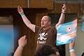 Bernd Schlömer       -  Der Bundesvorsitzende der Piratenpartei, Bernd Schlömer, macht Stimmung. Foto: Armin Weigel