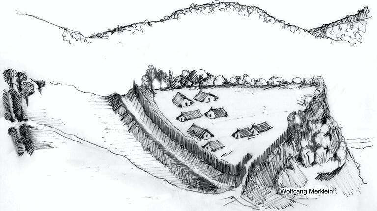 Phase 2: Die merowingisch-karolingische Anlage um die Mitte des 8. Jahrhunderts. Phase 2: Die merowingisch-karolingische Anlage um die Mitte des 8. Jahrhunderts.