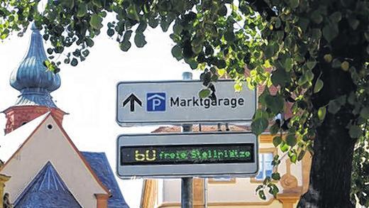 Verdeckter Hinweis: Ein Baum steht vor der Infotafel am Paradeplatz. Das erschwert die Sicht für parkplatzsuchende Autofahrer.