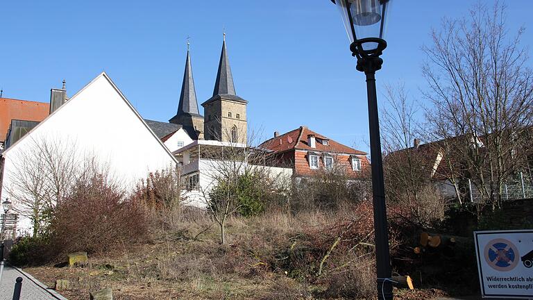 Auf dieser Fläche an der Breslauer Straße soll der große Hotelkomplex 'Wilder Mann' entstehen. Eine unansehnliche Baulücke wird sich schließen.