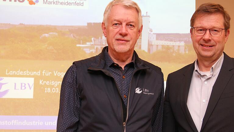 Steinbrüche zur Rohstoffgewinnung und als neuer Lebensraum für Artenvielfalt war das Thema von Hartwig Brönner vom Landesbund für Vogelschutz und von Michael Becker, Werksleiter von HeidelbergCement in Lengfurt.