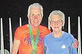 Goldene Hochzeit: Nach dem Paris-Marathon auf dem Arc de Triomphe: Lothar und Helga Wolz am 5. April 2015.Foto: Chlebus