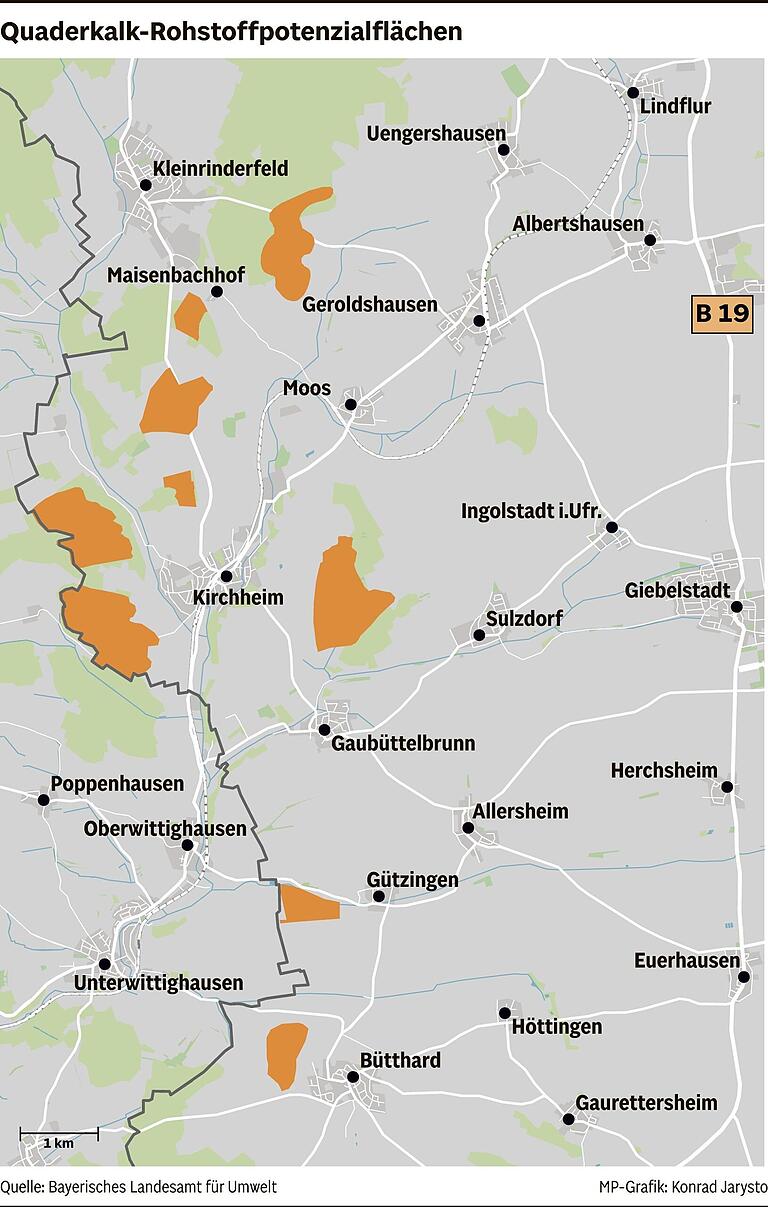 Muschelkalk-Abbau: Modellprojekt soll für geordnete Verhältnisse in der Kirchheimer Flur sorgen Muschelkalk-Abbau: Modellprojekt soll für geordnete Verhältnisse in der Kirchheimer Flur sorgen
