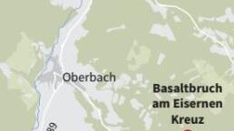 Der Steinbruch befindet sich zwischen Oberbach und Gefäll.       -  Der Steinbruch befindet sich zwischen Oberbach und Gefäll.