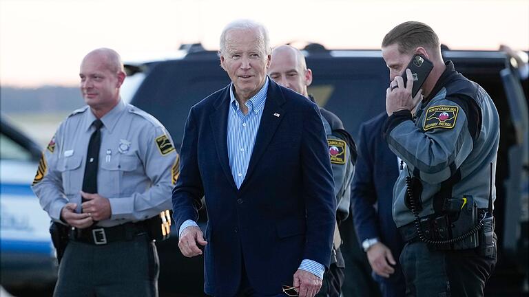 Nach dem Hurrikan &bdquo;Helene&rdquo; - Biden Besuch       -  US-Präsident Biden ist gegen einen Angriff Israels auf Irans Atomanlagen.