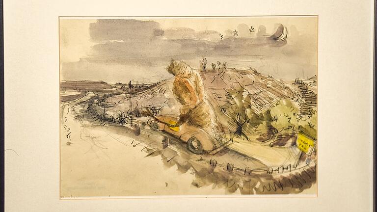 'Böser Traum' heißt dieses Aquarell Nikolaus Plumps von 1946.
