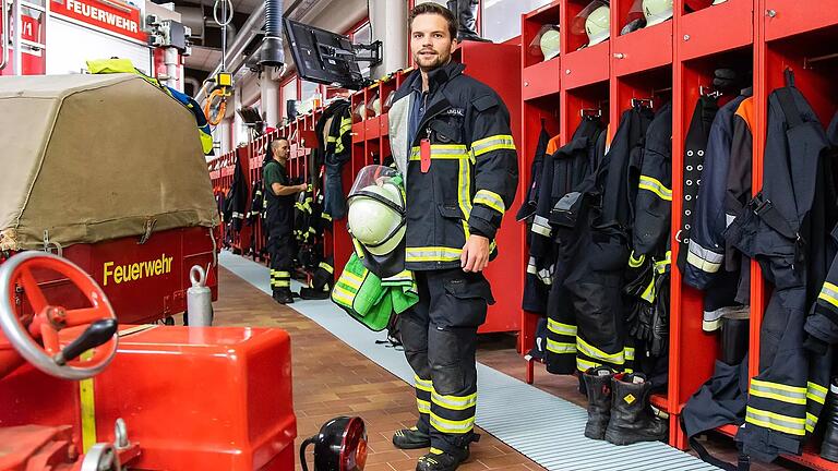 Moritz Hornung von der Volkacher Feuerwehr.