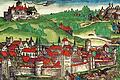 Belagerung und Beschießung der Festung Marienberg durch die aufständischen Bauern im Mai 1525.