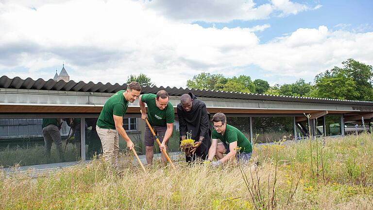 Die Benedict Press hat sich dem Ökoprojekt der Abtei Münsterschwarzach besonders verpflichtet. Das begrünte Dach ist nur eine von vielen Investitionen in die Nachhaltigkeit. Anfang 2019 hat die Druckerei zusätzlich das EMAS-Zertifikat erhalten. Dem Zertifikat ging ein mehrmonatiger Prozess voraus, bei dem Wasserverbrauch, Müllaufkommen, Gefahrstoffe, Stromverbrauch sowie die Arbeitssicherheit in der Druckerei von internen und externen Gremien geprüft wurden.