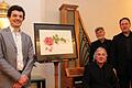 Ein musikalisches Quartett mit Rose in Schloss Homburg (von links): Tenor Maximilian Argmann, Pianist und Musikforscher Michael Günther, Autor Wolf Wiechert und Komponist Alexander Wolf.
