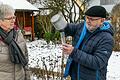 Seit 1989 messen Rosa und Friedrich Blümlein mit ihrer Wetterstation in Markt Einersheim die Niederschlagsmenge und die Schneehöhe.