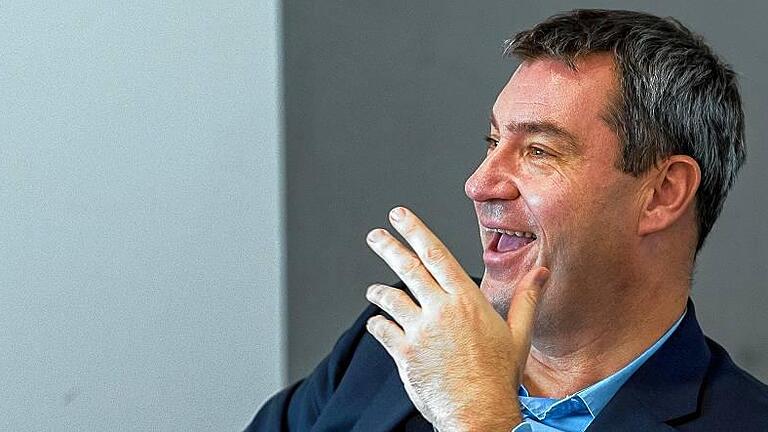 Gut gelaunt:Markus Söder beimRedaktionsbesuchin Schweinfurt.Foto: Anand Anders Gut gelaunt:Markus Söder beimRedaktionsbesuchin Schweinfurt.Foto: Anand Anders