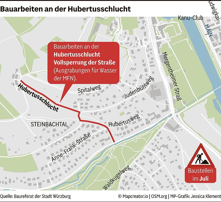 Baustellen, Sperrungen und Umleitungen im Juli 2024: Hier müssen Autofahrer in Würzburg mit Staus rechnen