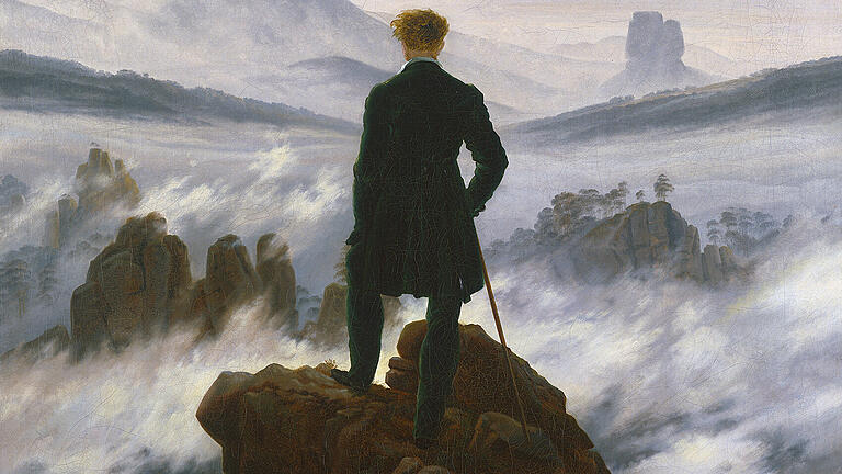 'Wanderer über dem Nebelmeer' von Caspar David Friedrich.