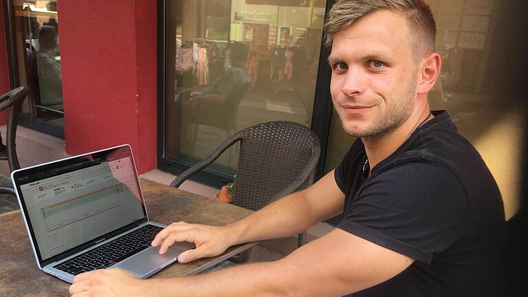 'Schließlich ist das auf diesem Niveau keinen Breitensport mehr', sagt Spielertrainer Maximilian Schmitt vom TSV Lohr, der individuelle Fitnesseinheiten seiner Handballer mittels per Tracker übermittelten Daten am Laptop überwachen kann.