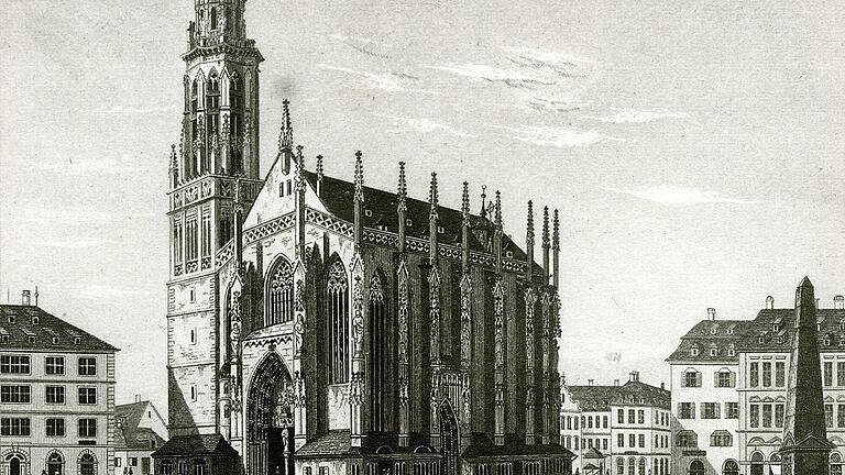 So sieht die Marienkapelle auf einem Stich aus dem Jahr 1844 aus. So sieht die Marienkapelle auf einem Stich aus dem Jahr 1844 aus.