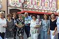 Der Bötsch-Stammtisch vor dem Gasthaus Zur Stadt Mainz. Im Bild (von links): Ilona Heinrich, Marianne Heller, Heidi Opas-Bötsch, Helga Kuttenkeuler, Rudi Kneucker, Roswitha Otto, Helga Gehrig, Irmi Göbel, Lioba Lesch. Es fehlen aus gesundheitlichen Gründen Gabriele Kneucker und Elisabeth Hesselbach. Bereits gestorben sind die Stammtischschwestern Erika Schleicher und Lore Hartmann.