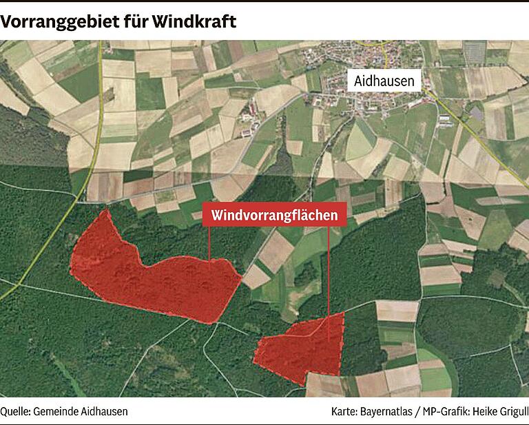 Knapp 100 Hektar: Gemeinde Aidhausen meldet Windvorranggebiete zum Regionalplan