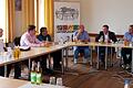 Beim Gespräch über den Bundesverkehrswegeplan im Unterpleichfelder Rathaus. Von links: Michael Wild, Marco Sauer und Peter Wagner von der Bürgerinitiative B19, Kreisrat Wolfgang Kuhl, der Parlamentarische Staatssekretär Oliver Luksic und Bürgermeister Alois Fischer.