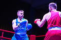 Das war die Boxnacht des TSV Bad Kissingen       -  Sein Kampf gehörte zu den sportlichen Höhepunkten der Bad Kissinger Boxnacht: Lokalmatador Felix Säwert (links), der den Offenbacher Arda Yesilova besiegte.