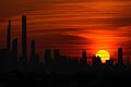 ATP-Tour - US Open       -  Blick von der Anlage der US Open auf die New Yorker Skyline: Wenn die Sonne untergeht, geht es in der Nightsession erst so richtig los.