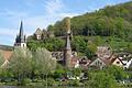 Gemündens Altstadt mit St. Peter und Paul, Scherenburg, Hexenturm und Ronkarzgarten (von links).  Foto: Michael Mahr       -  Gemündens Altstadt mit St. Peter und Paul, Scherenburg, Hexenturm und Ronkarzgarten (von links).  Foto: Michael Mahr