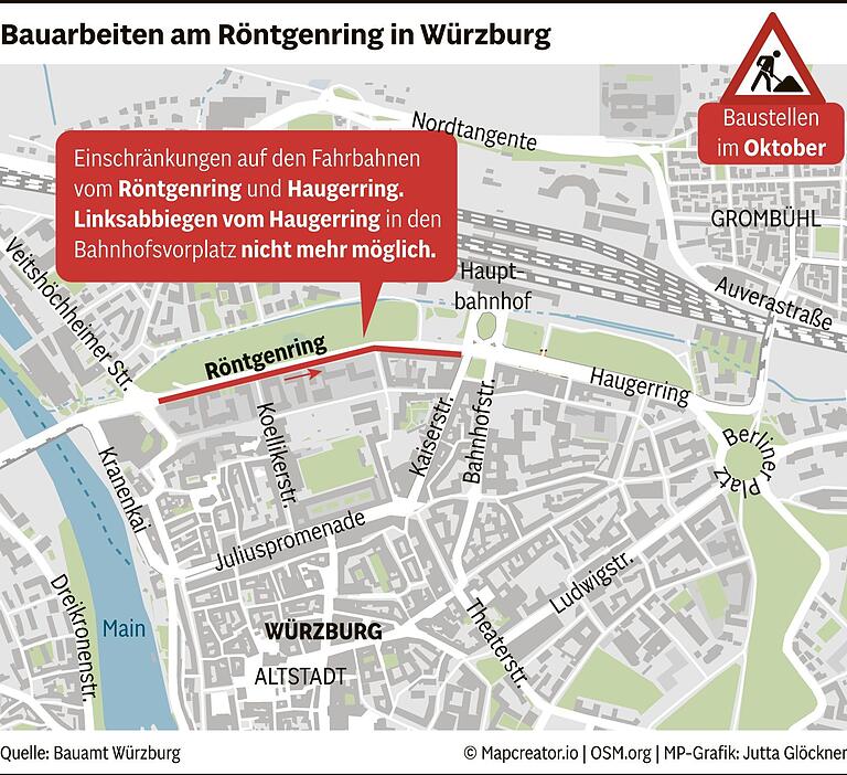 Hier droht im Oktober 2024 Staugefahr in Würzburg: Alle Baustellen, Sperrungen und praktische Umleitungen im Überblick