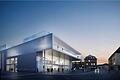 So könnte das Mainfranken Theater nach der Sanierung im Jahr 2022 aussehen. Vorne der transparente Kopfbau mit der neuen zweiten Spielstätte und einem Balkon mit Blick über die Stadt. Visualisierung: pfp Architekten
