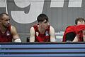 Will man da wirklich noch zuschauen? Blick auf die Baskets-Bank beim Spiel gegen Oldenburg (von links): Alex King, Julius Böhmer und Kapitän Felix Hoffman.