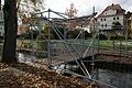 Diese Stahlgerüst-Konstruktion ziert seit kurzem den Sieber-Park. Die vorherige Stahlbetonbrücke musste wegen Baufälligkeit abgerissen werden. Bald steht die Brückenprüfung an.       -  Diese Stahlgerüst-Konstruktion ziert seit kurzem den Sieber-Park. Die vorherige Stahlbetonbrücke musste wegen Baufälligkeit abgerissen werden. Bald steht die Brückenprüfung an.