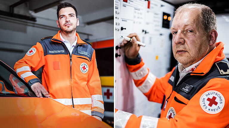 Das Erlebte beschäftigt sie noch heute: Rudolf Hauck (links) und Stefan Funck vom BRK Kreisverband Haßberge waren 72 Stunden im Flutgebiet in Rheinland-Pfalz im Einsatz.