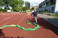 Der Kissinger Kikibu hatte auf dem Sportplatz der  Grundschule am Mönchsturm einen Parcours aufgebaut.       -  Der Kissinger Kikibu hatte auf dem Sportplatz der  Grundschule am Mönchsturm einen Parcours aufgebaut.