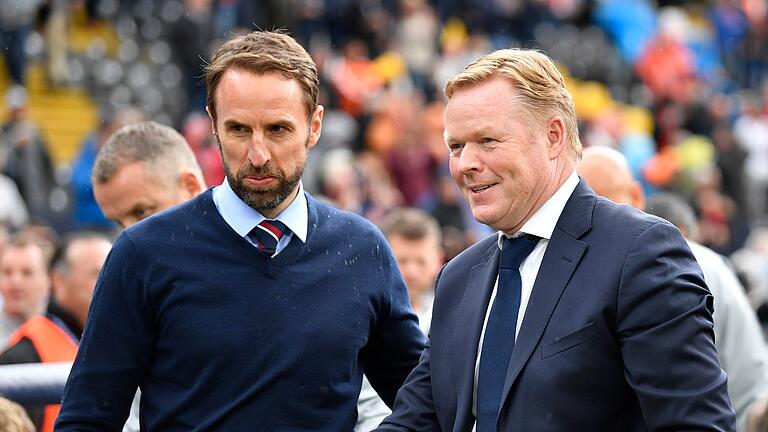 Gareth Southgate, Ronald Koeman       -  Treffen im EM-Halbfinale aufeinander: Englands Trainer Gareth Southgate (l) und Oranje-Coach Ronald Koeman.