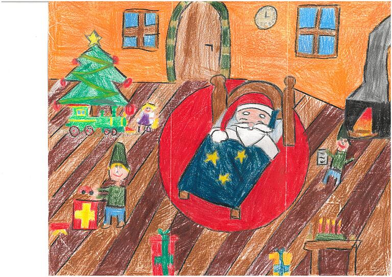 Ben-Luca Markert (9) aus Burkardroth zeigt den Nikolaus umgeben von Weihnachtswichteln. Ben-Luca Markert (9) aus Burkardroth zeigt den Nikolaus umgeben von Weihnachtswichteln.