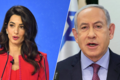 Clooney Netanjahu.png       -  Amal Clooney (links) und Israels Ministerpräsident Netanjahu (rechts).