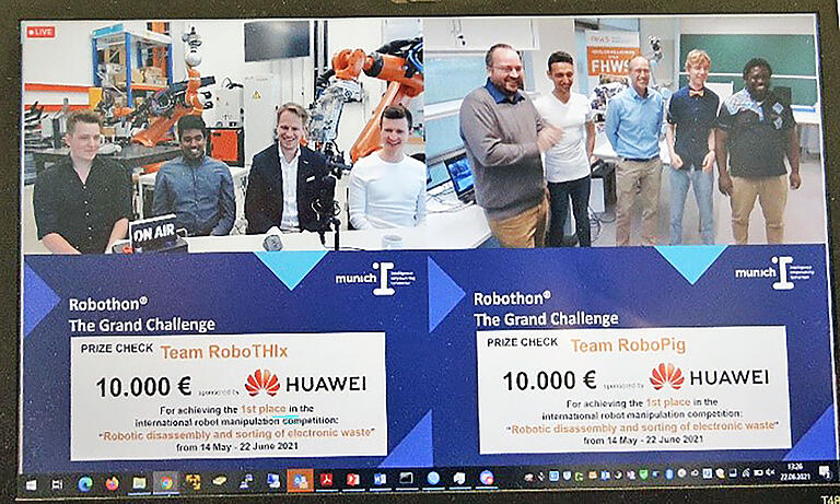 Das FHWS-Team teilt sich den ersten Platz mit dem Team der Technischen Hochschule Ingolstadt. Das FHWS-Team teilt sich den ersten Platz mit dem Team der Technischen Hochschule Ingolstadt.