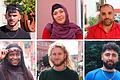 Oben v.l.: Amir Sarrafoglu, Ravabor Sadak, Yunus Basaran. Unten v.l.: Andre Carswell, Daniel Ciric, Memoli Tekin sprechen darüber, ob und wie sie Alltagsrassismus erleben.