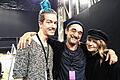 Matthias Herzberg (links) und Anna Dömling mit Eugene Souleiman, Global Creative Direktor von Wella für Styling.